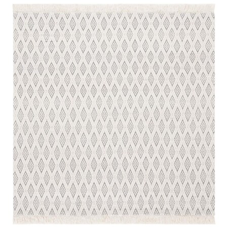Safavieh 6 x 6 ft. Natural Hand Woven Square Area Rug with Fringes, Ivory & Grey NAT865F-6SQ